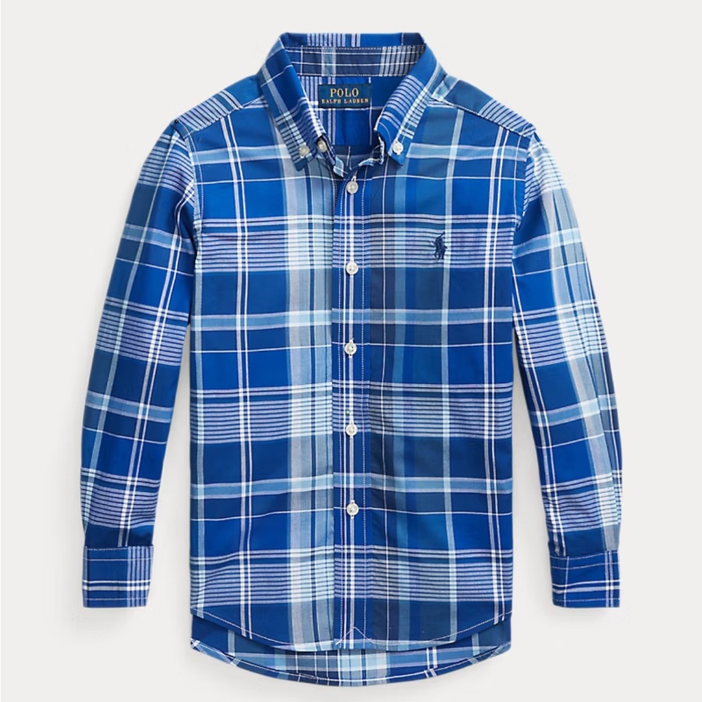 Ralph Lauren NWT Boys Plaid Cotton Poplin Shirt Size: 4T